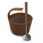Sauna bucket and ladle sets Sets more steam SAUNA SET «MORE STEAM» COLORED, PREMIUM, SAWO 4,0 L