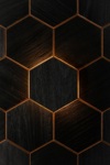 PREMIUM PRODUCTS Decorative panels DECORATIVE ELEMENT HEXA THERMO ABACHI BLACK LED DECORATIVE ELEMENT HEXA THERMO ABACHI BLACK LED