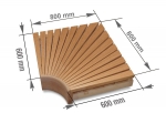 Modular elements for sauna bench CORNER MODULE, ALDER, 600x600mm