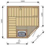 HARVIA Sauna Cabins SAUNA CABIN HARVIA VARIANT «ANGLE» 1,5 x 1,5M, HARVIA VEGA BC45, S1515R HARVIA VARIANT «ANGLE»