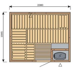 HARVIA Sauna Cabins SAUNA CABIN HARVIA VARIANT «SQUARE» 1,5 x 1,5M, HARVIA VEGA BC45, S1515R HARVIA VARIANT «SQUARE»