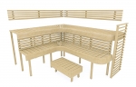 Sauna stool Modular elements for sauna bench STOOL HS 1, ASPEN, ALDER, THERMO ASPEN
