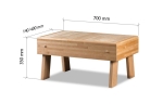 Sauna stool Modular elements for sauna bench STOOL HS 1, ASPEN, ALDER, THERMO ASPEN