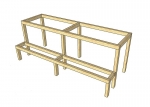 Modular elements for sauna bench MODULE LEG, ALDER, ASPEN, THERMO ASPEN, 600-1200mm