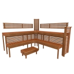 Modular sauna bench MODULAR SAUNA BENCH, PREMIUM, ASPEN, 2400x2613 MODULAR SAUNA BENCH, PREMIUM, ASPEN