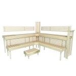 Modular sauna bench MODULAR SAUNA BENCH, PREMIUM, ASPEN, 2600x2813 MODULAR SAUNA BENCH, PREMIUM, ASPEN