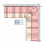 Modular sauna bench MODULAR SAUNA BENCH, PREMIUM, ASPEN, 2900x3113 MODULAR SAUNA BENCH, PREMIUM, ASPEN