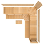 Modular sauna bench MODULAR SAUNA BENCH, PREMIUM, ASPEN, 2900x3113 MODULAR SAUNA BENCH, PREMIUM, ASPEN