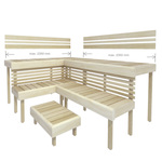 Modular sauna bench MODULAR SAUNA BENCH, OPTIMAL, ASPEN, 1600x2200 MODULAR SAUNA BENCH, OPTIMAL, ASPEN