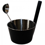 Sauna bucket and ladle sets CHRISTMAS OFFERS BLACK FRIDAY SAUNIA STAINLESS STEEL BLACK SET 4,0 L