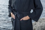 Банный текстиль Одежда для сауны БАННЫЙ ХАЛАТ KENNO BLACK&GREY, L/XL