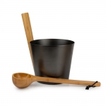 Sauna buckets, pails, basins SAUFLEX ALUMINIUM BUCKET AND LADLE SET GOLD SAUFLEX ALUMINIUM BUCKET AND LADLE SET