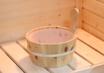 Sauna bucket and ladle sets SAWO 4,0 L WOODEN PAIL AND 36CM LADLE, PINE