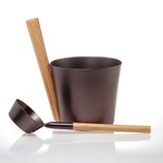 Sauna bucket and ladle sets SAUFLEX SET 5,0 L, BLACK